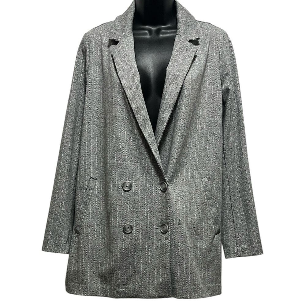 DYNAMITE Double Breasted Blazer Oversized Gray Size Medium - Picture 2 of 10